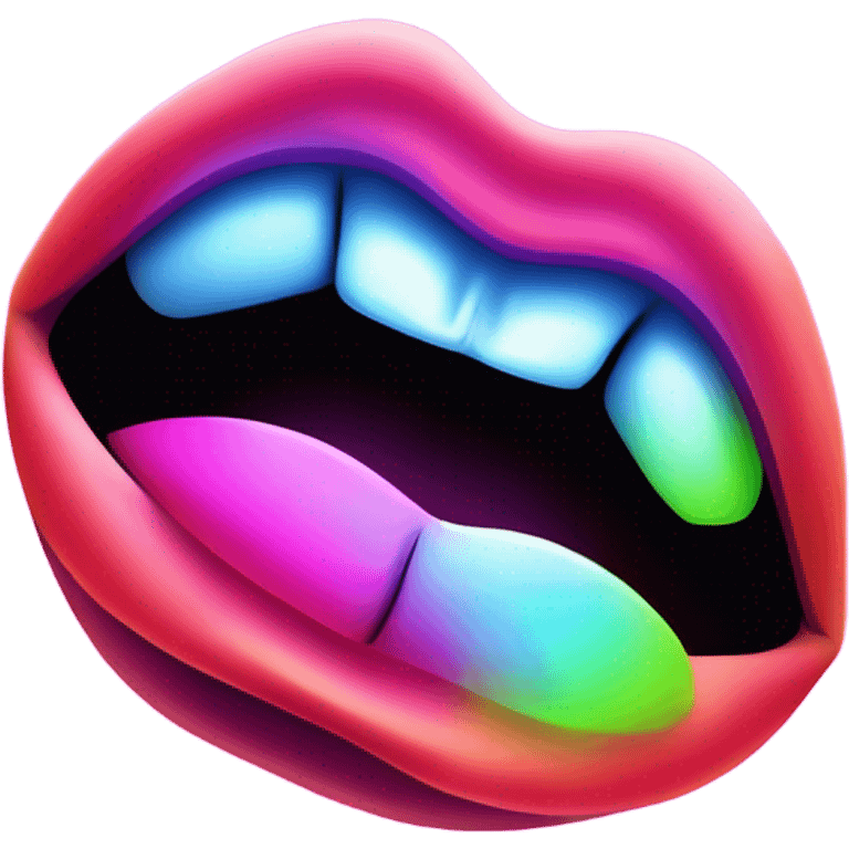 Neon kiss emoji