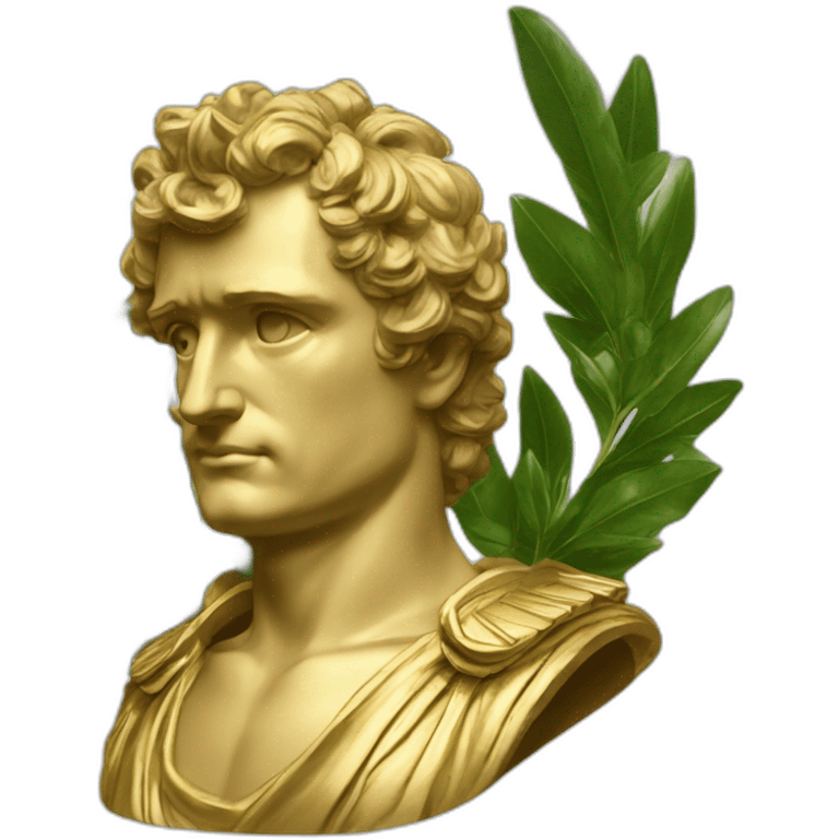 Laurel wreath napoleon golden statue emoji