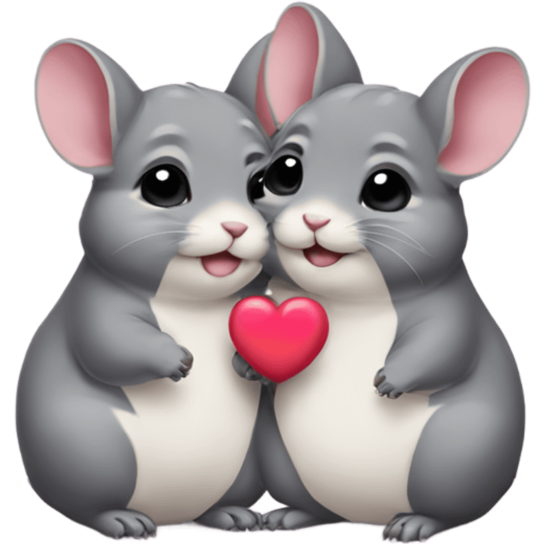 Chinchillas in love emoji