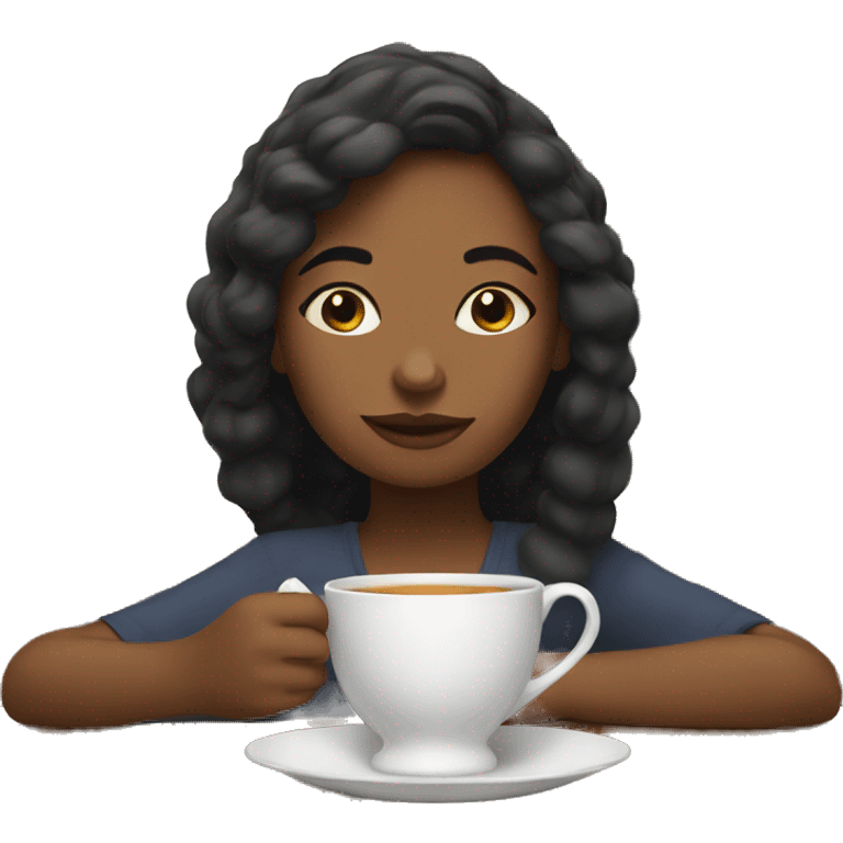 Girl sipping tea emoji