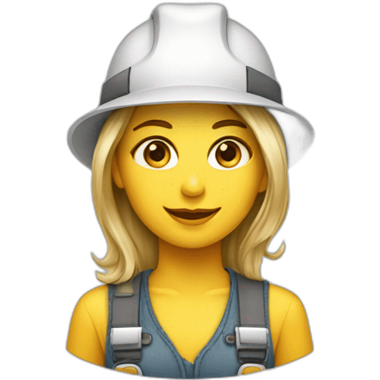 Interior designer with engineering hat girl emoji