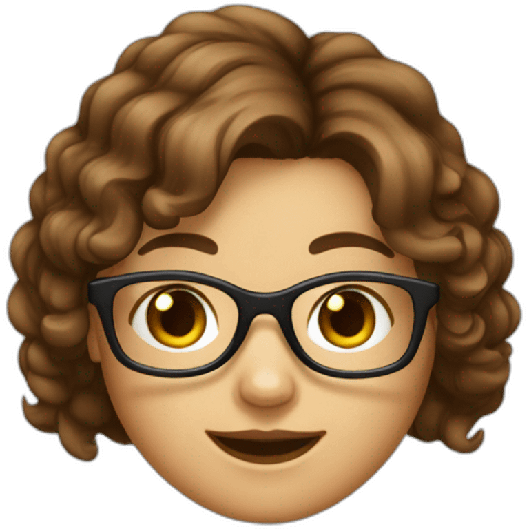 Fille a lunettes cheveux bruns au carré emoji