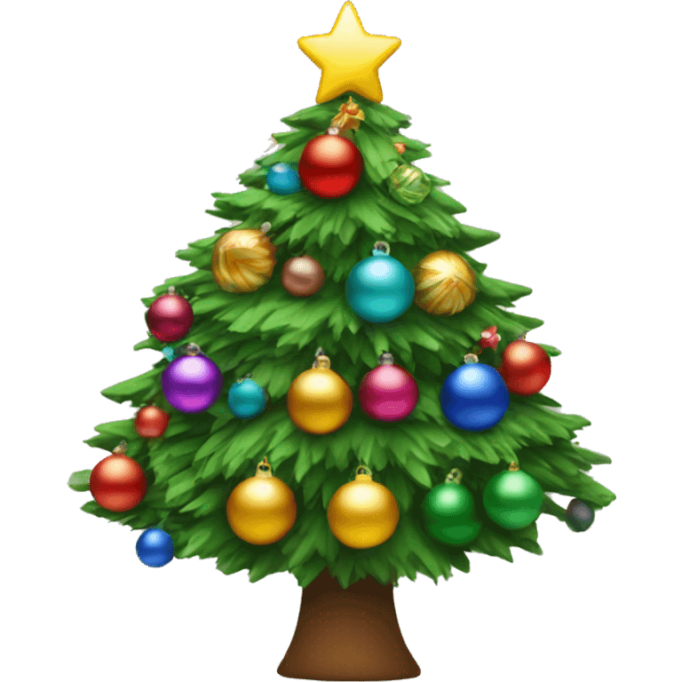 Christmas tree with colourful baubles  emoji