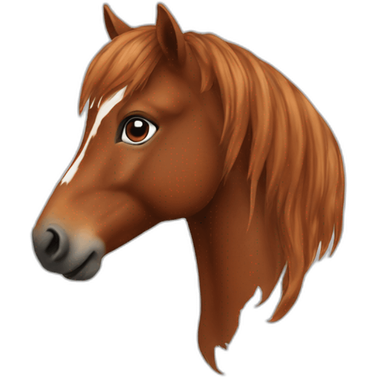 One Red brown icelandic horse emoji