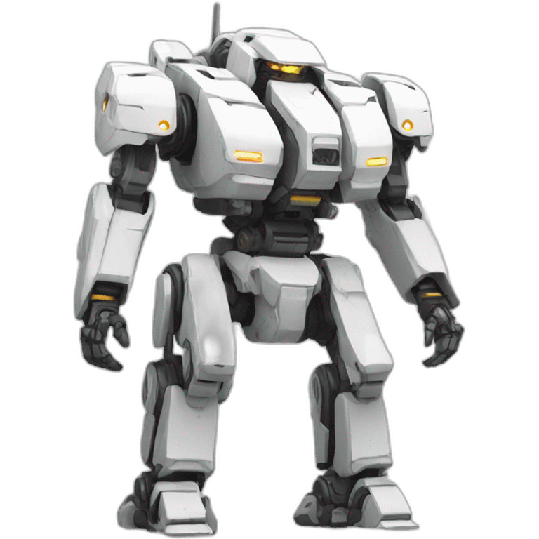 Battle mech in white emoji