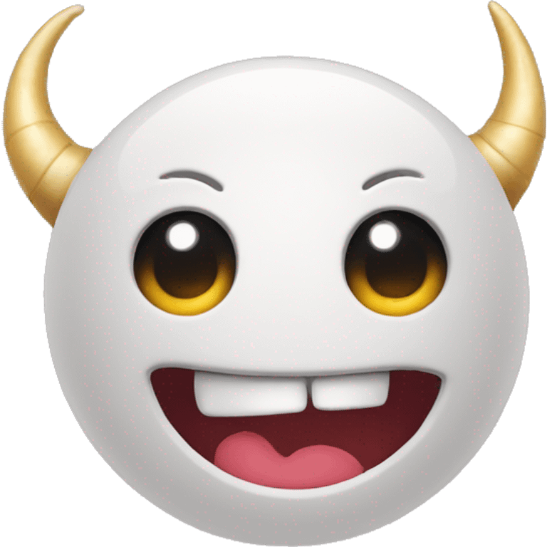 an emogi face with a horn emoji