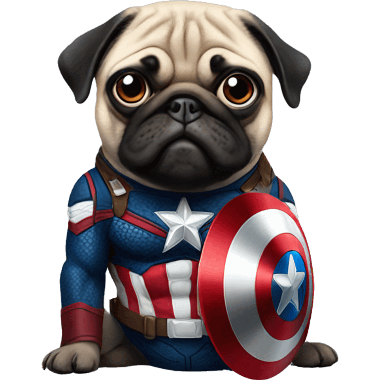 Captain America pug emoji