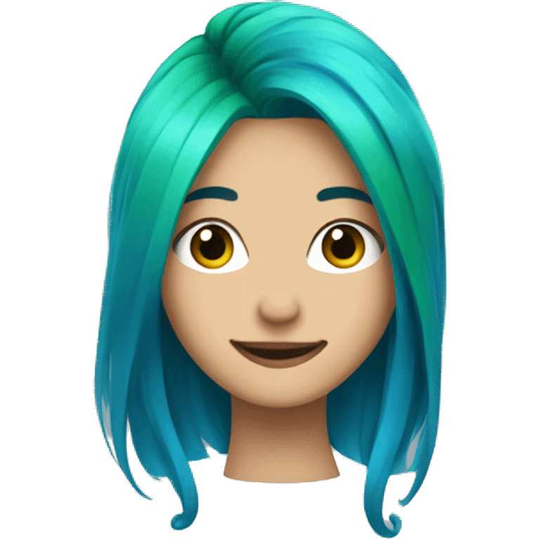 blue and green hair emoji