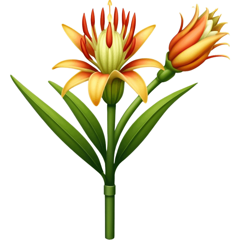 single Torch Lily flower, straight stem emoji