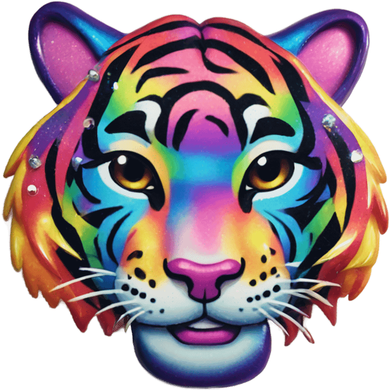 Lisa frank rainbow tiger with sparkly stripes emoji