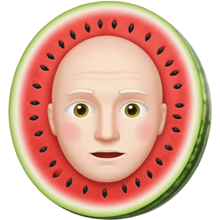 Man’s face carved out of a watermelon emoji