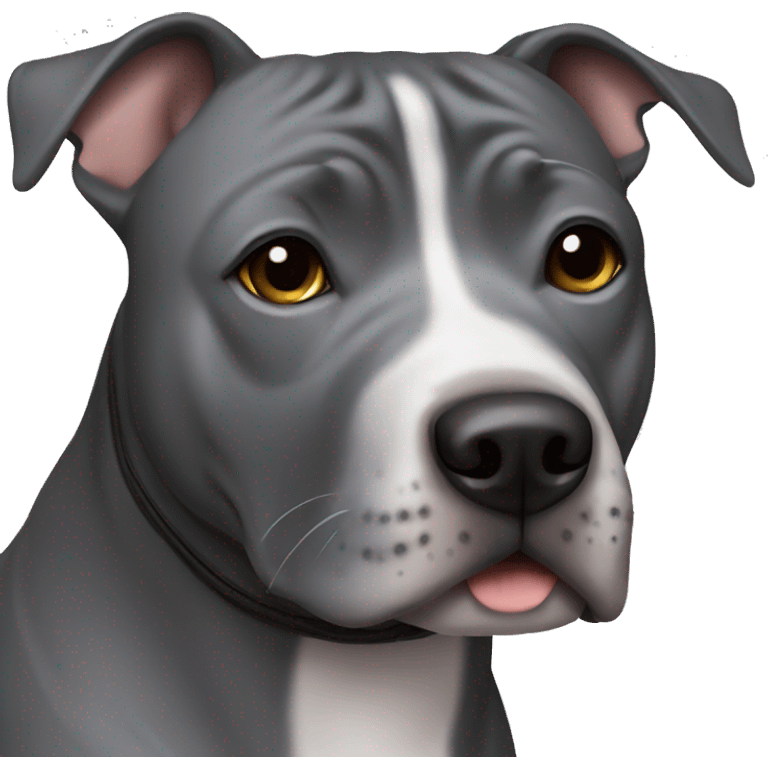 Grey staffy dog emoji