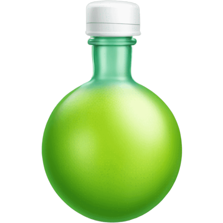 spherical lime green bottle with a white bottle cap emoji