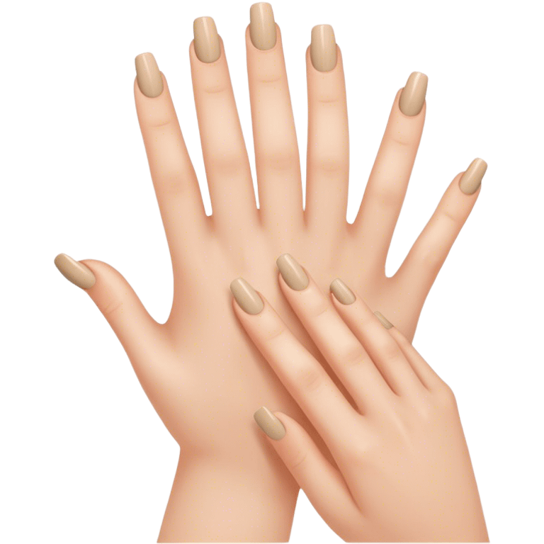 beautiful female hands with beige manicure emoji