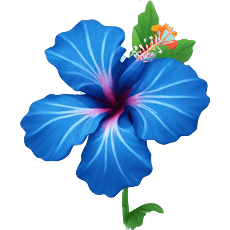 Blue hibiscus flower emoji