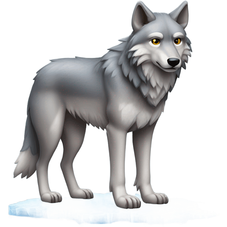 Wolf and ice  emoji