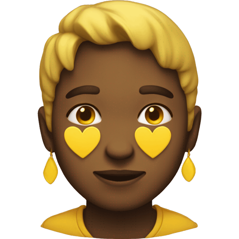 yellow hearts on face emoji