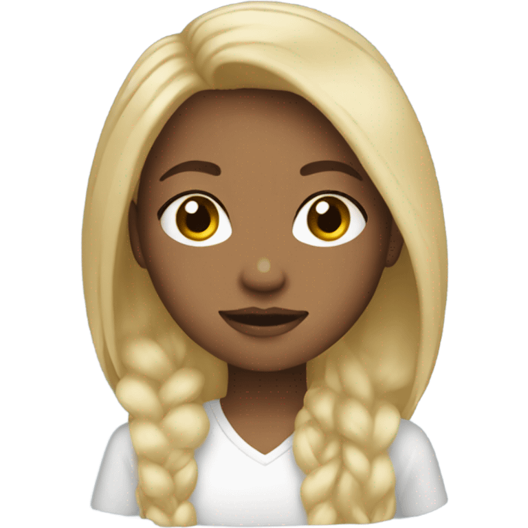 Mixed race girl with long blonde hair  emoji