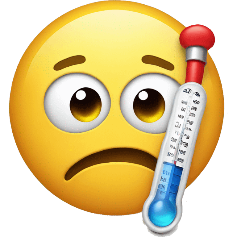 emoticon with a thermometer in its mouth emoji