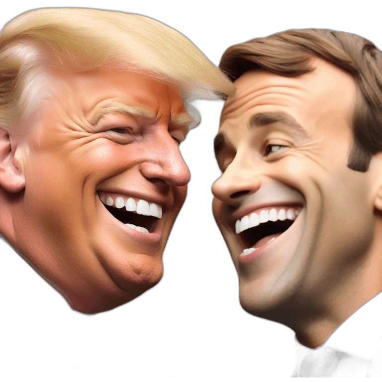 Trump and Macron laughing emoji