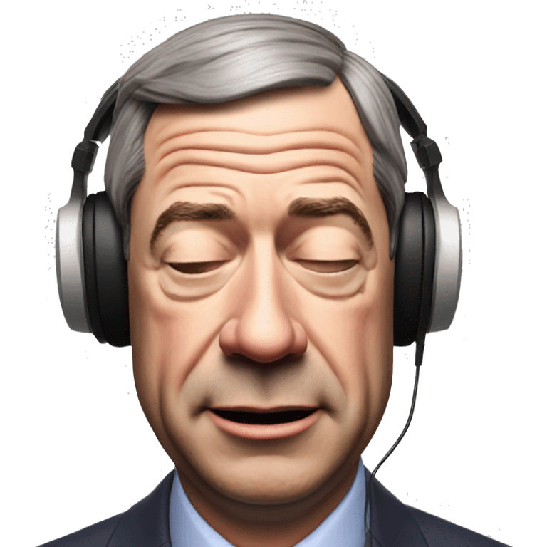 Nigel Farage listening to music with eyes closed  emoji