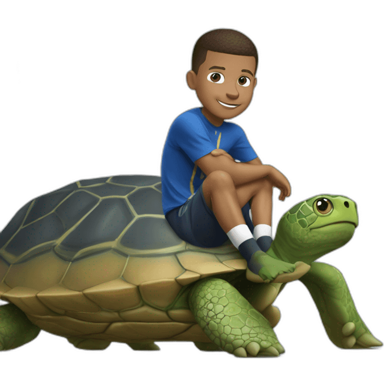 Kilian Mbappé sur tortue emoji