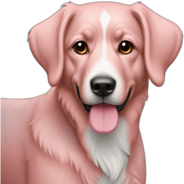 Un chien de couleur rose emoji