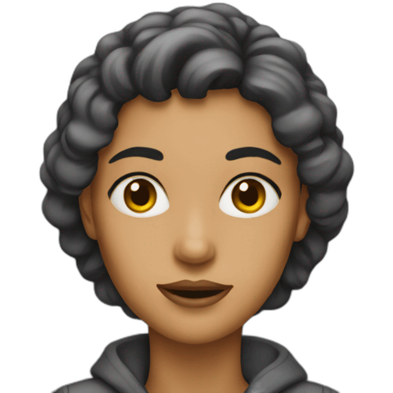 Woman with road face emoji