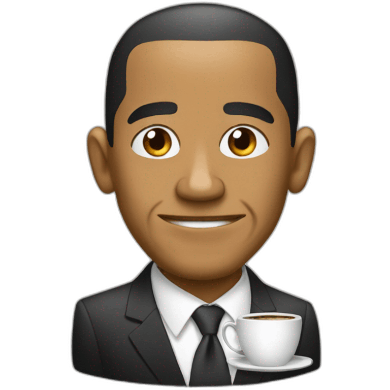 obama drink a coffee emoji