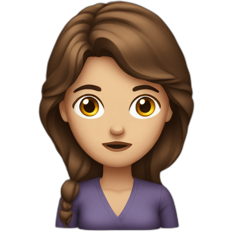 desperate brown hair woman emoji