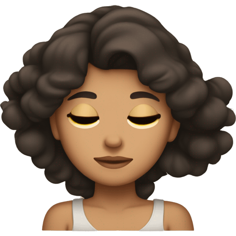 Girl with tan skin and brownish black hair sleeping peacefully  emoji