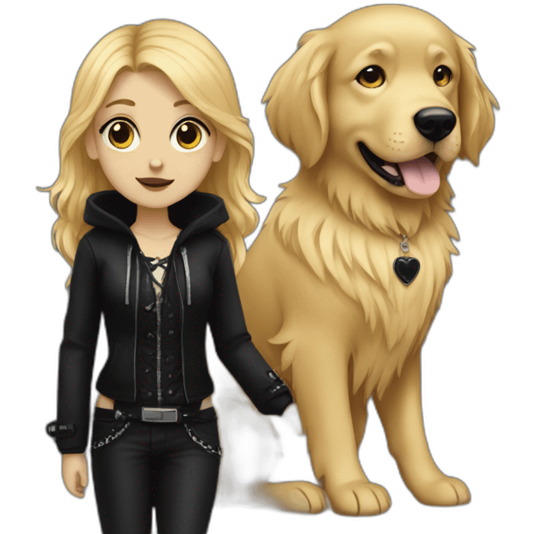 goth girl and golden retriever man emoji