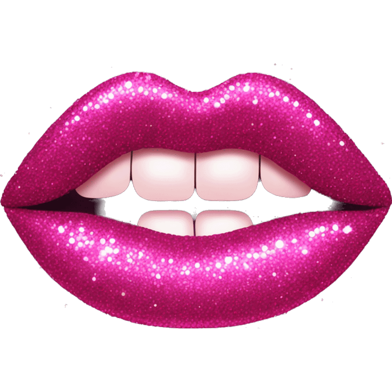 sparkly pink lipstick kiss emoji