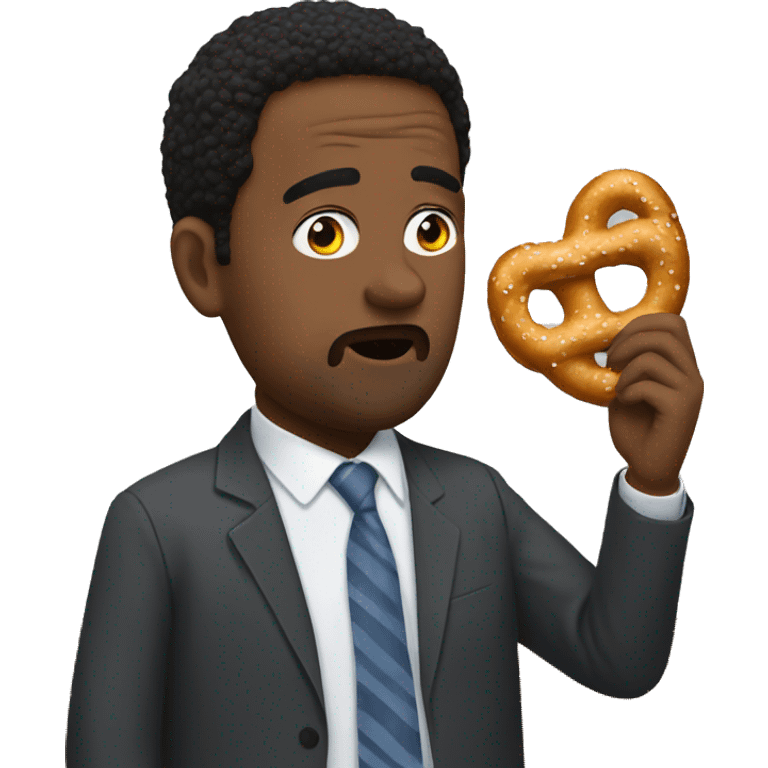 Stanley from the office eating a pretzel  emoji