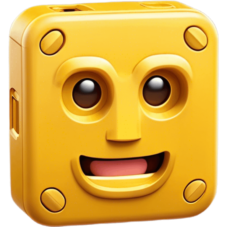 Clash of Clans aesthetic: Cinematic Playful Game Boy Portrait Emoji, rendered in a 3D vector-style similar to standard emojis with minimal shading and bold, simplified shapes. A compact, distinct form with signature details, softly glowing with a nostalgic gaming charm. Simplified yet unmistakably iconic, highly detailed and consistent, glowing with a soft radiance and high shine. Stylized with a touch of retro gaming magic and a soft glowing outline, capturing the essence of a beloved gaming relic with a friendly, playful manner! emoji