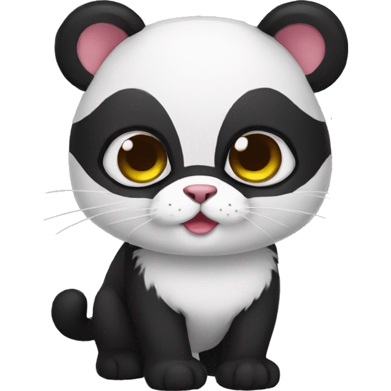 cute masked panda-cat-hybrid emoji