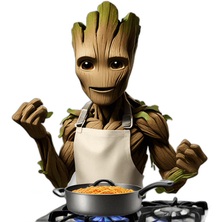 Groot cooking emoji