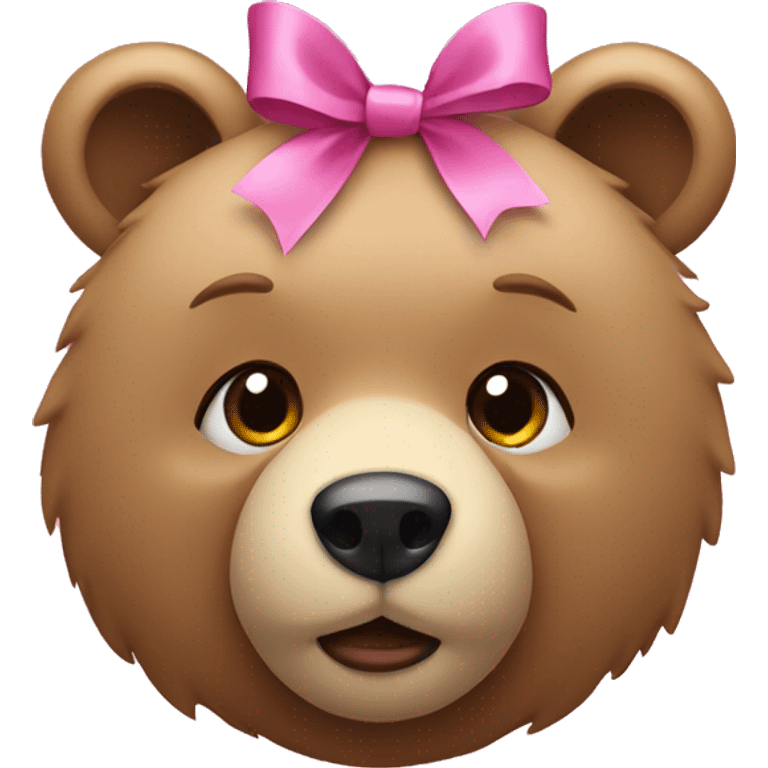 Bear with pink bow emoji