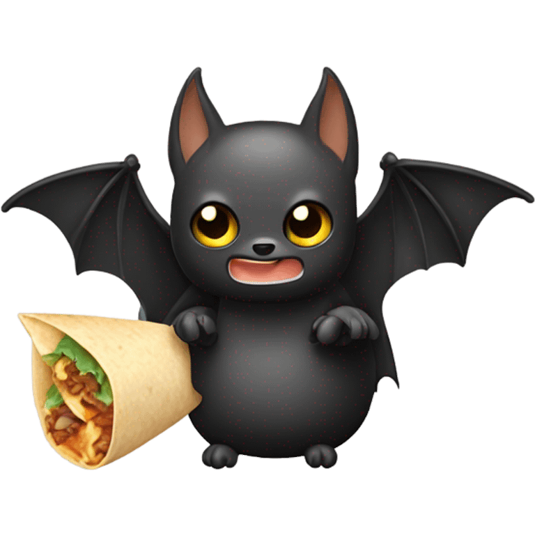 Bat eating a burrito emoji