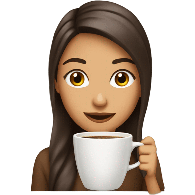 Una chica bebiendo café emoji