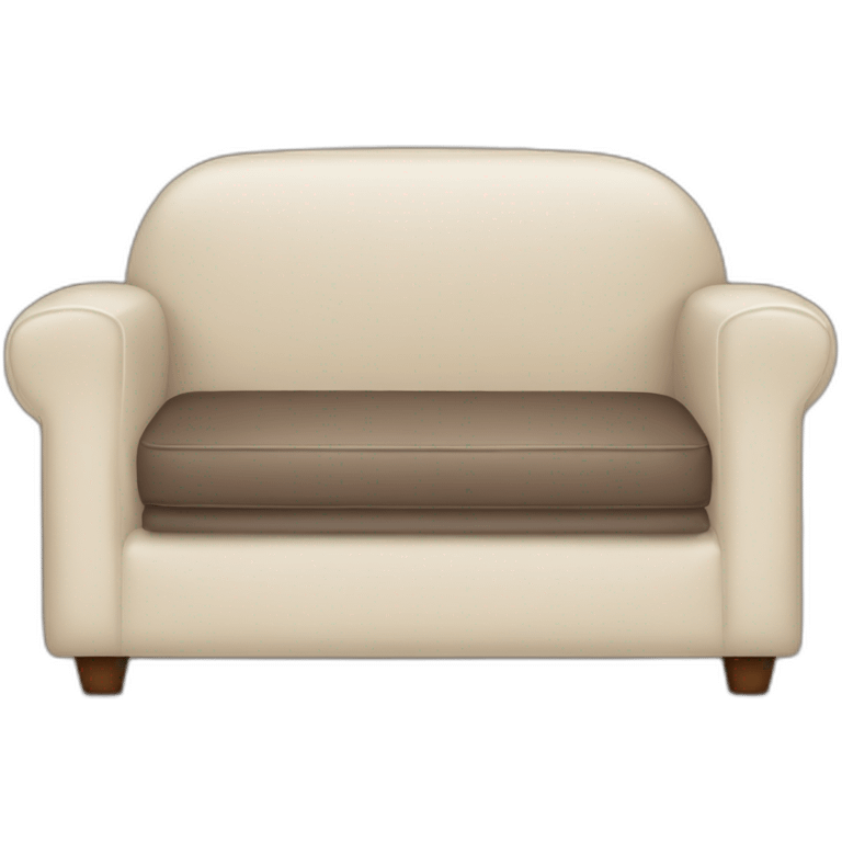 The couch from tv show friends with coffee table and coffee on it emoji