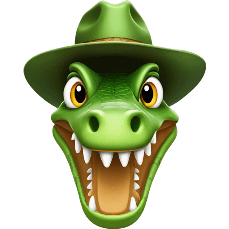 Crocodile with western hat emoji