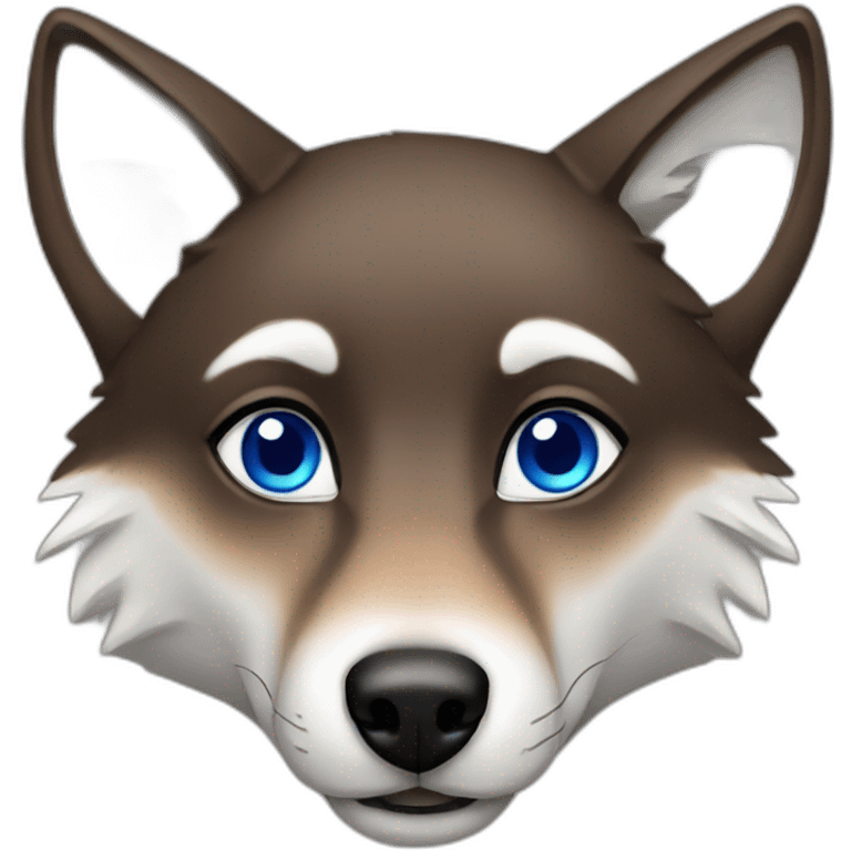 Brown female wolf blue eyes  emoji