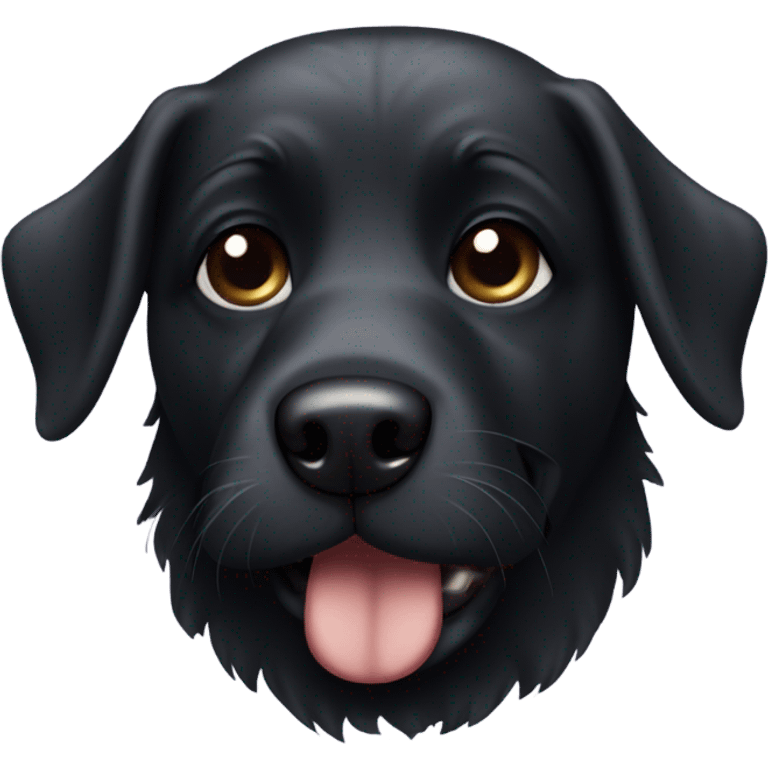 black dog with black beard on chin emoji