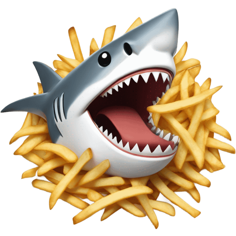 Shark eating 1000009 French fries emoji