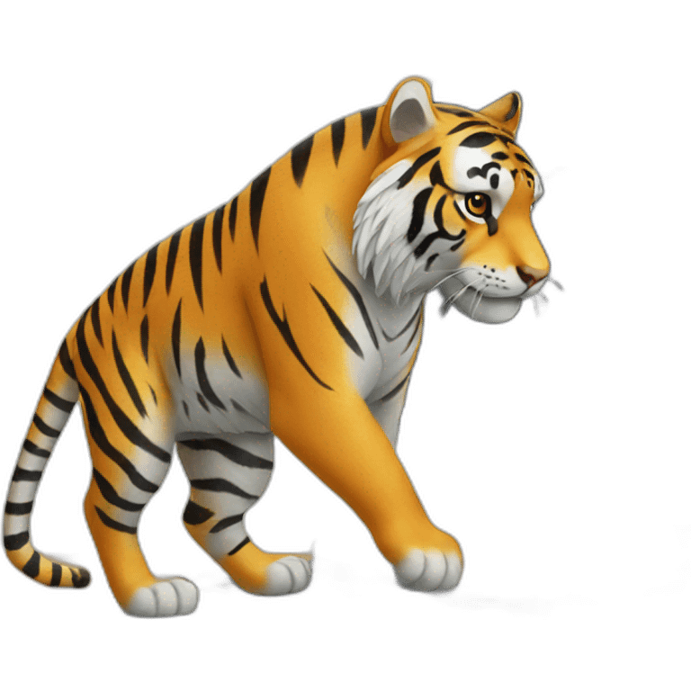 Tiger surfing the Net emoji