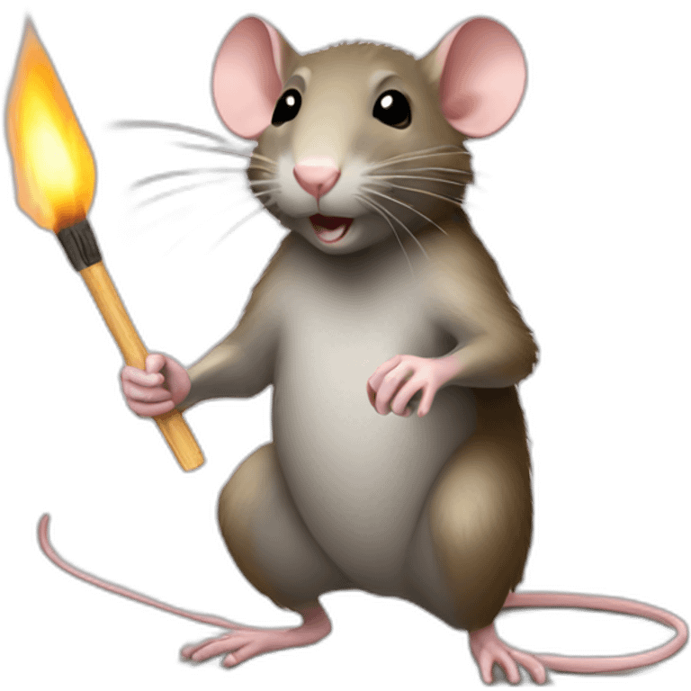 rat lighting a match emoji