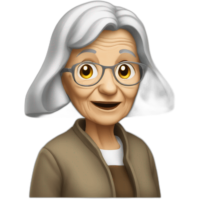 Old woman with a church bells emoji