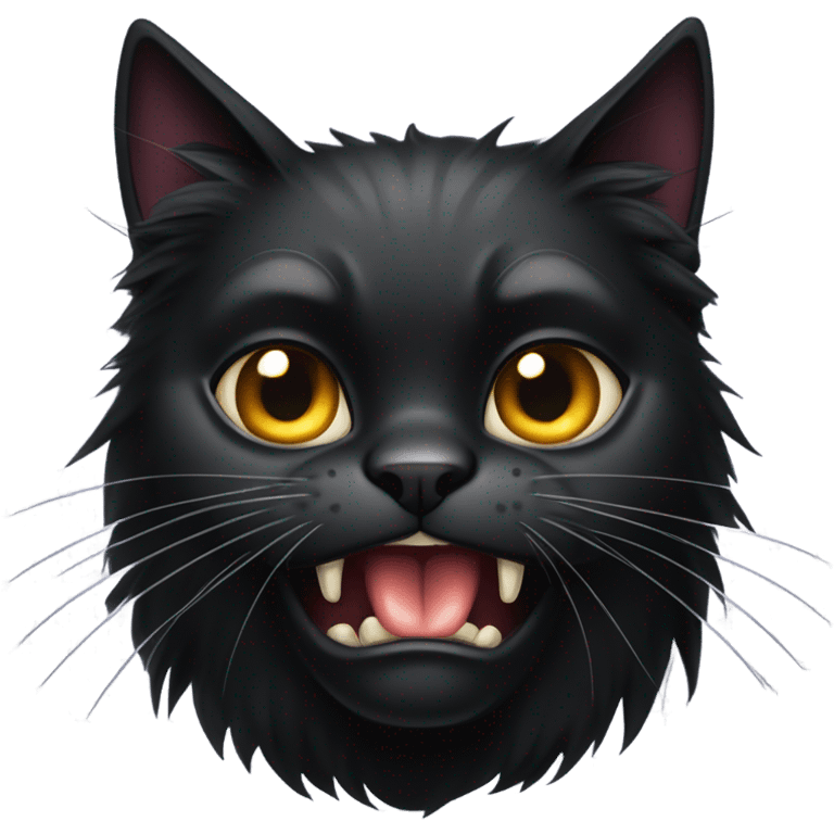 Black cat with anger issues emoji