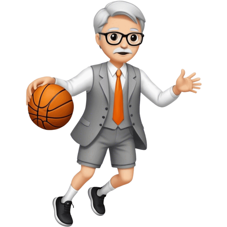 Dressed as a professor playing basketball emoji